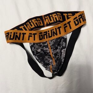 Men's Digital Camo Jockstrap - Black and Orange